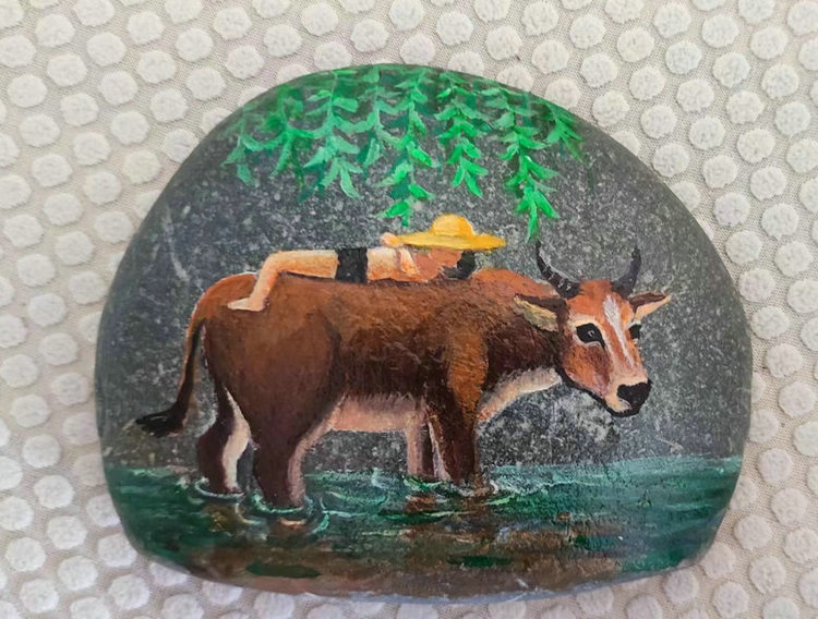 旬阳石头画  马纪宝/绘