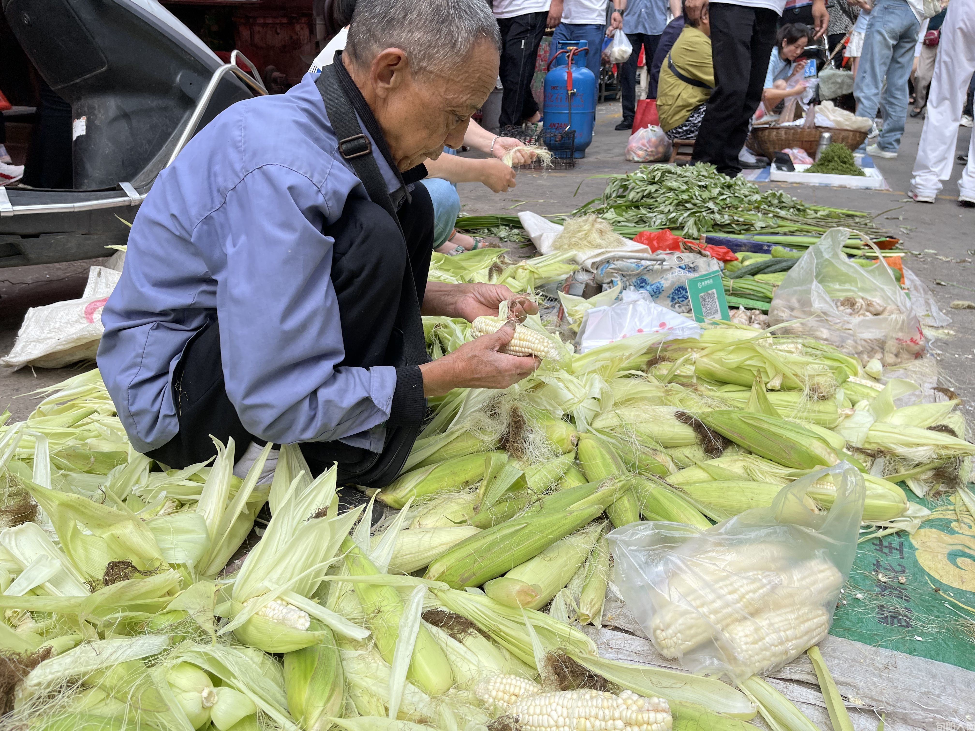 夏日,农贸市场里的身影(图6) 03卖玉米的大叔.jpg