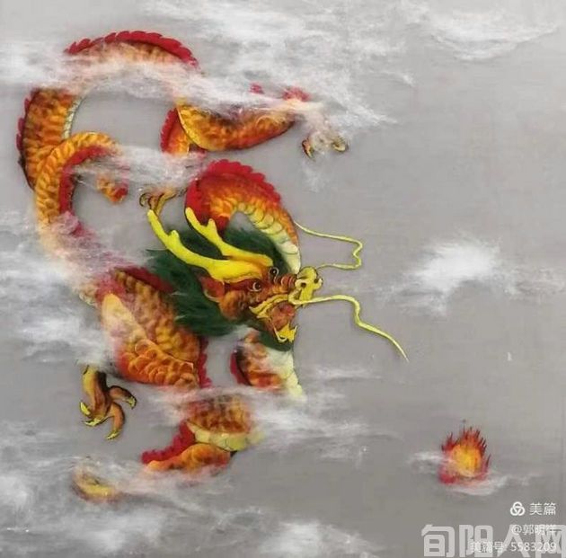 评李海红《金龙飞天》图       文/郭明祥